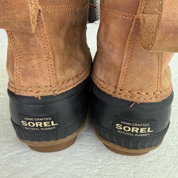 Size 10 - SOREL MENS CHEYANNE II LACE DUCK BOOT Rain Work Boots Leather Rubber main image 12